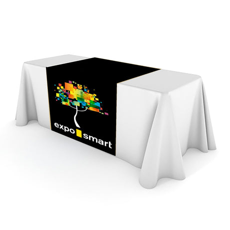 Custom Table Runner with Business Logo, Ships Next Day Made in USA - 24" x 60" Thick Premium Polyester hem sewn all side, Vivid color sublimation print, Trade Show Quality, wrinkle-free (24x60) Exposmart