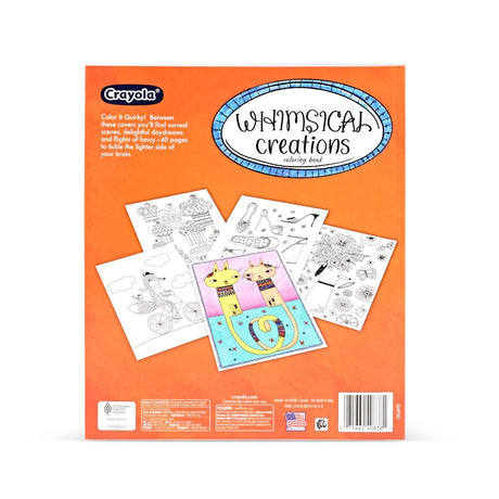 Crayola Whimsical Creations Coloring Book for Adults (40pgs), Adult Coloring Pages, 8x10, Perforated, Gift for Teens & Adults Crayola