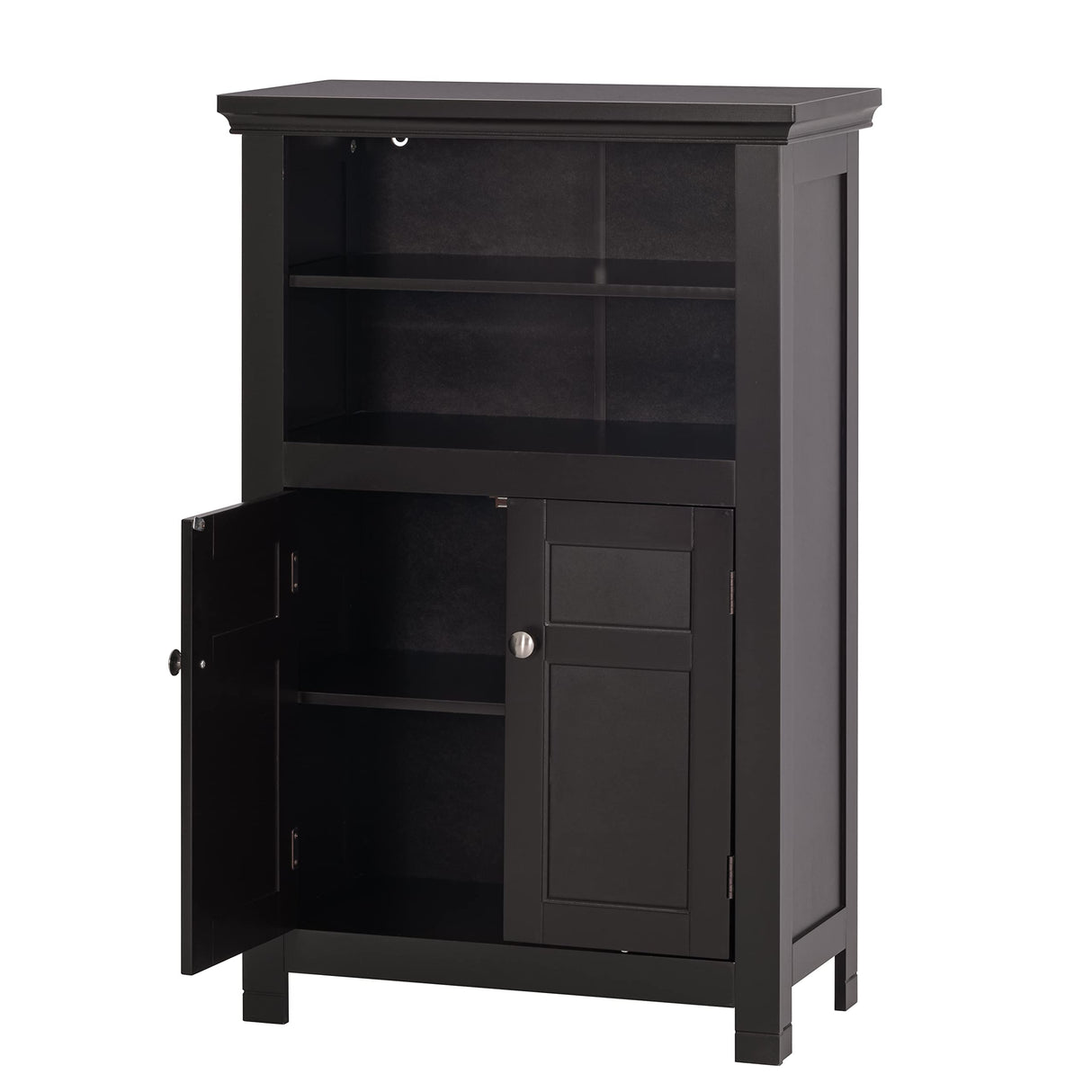Spirich Bathroom Storage Cabinet, Floor Wood Cabinet with Doors and Adjustable Shelves, Freestanding Entryway Cabinet Organizer (Espresso) Spirich