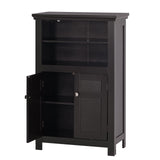 Spirich Bathroom Storage Cabinet, Floor Wood Cabinet with Doors and Adjustable Shelves, Freestanding Entryway Cabinet Organizer (Espresso) Spirich
