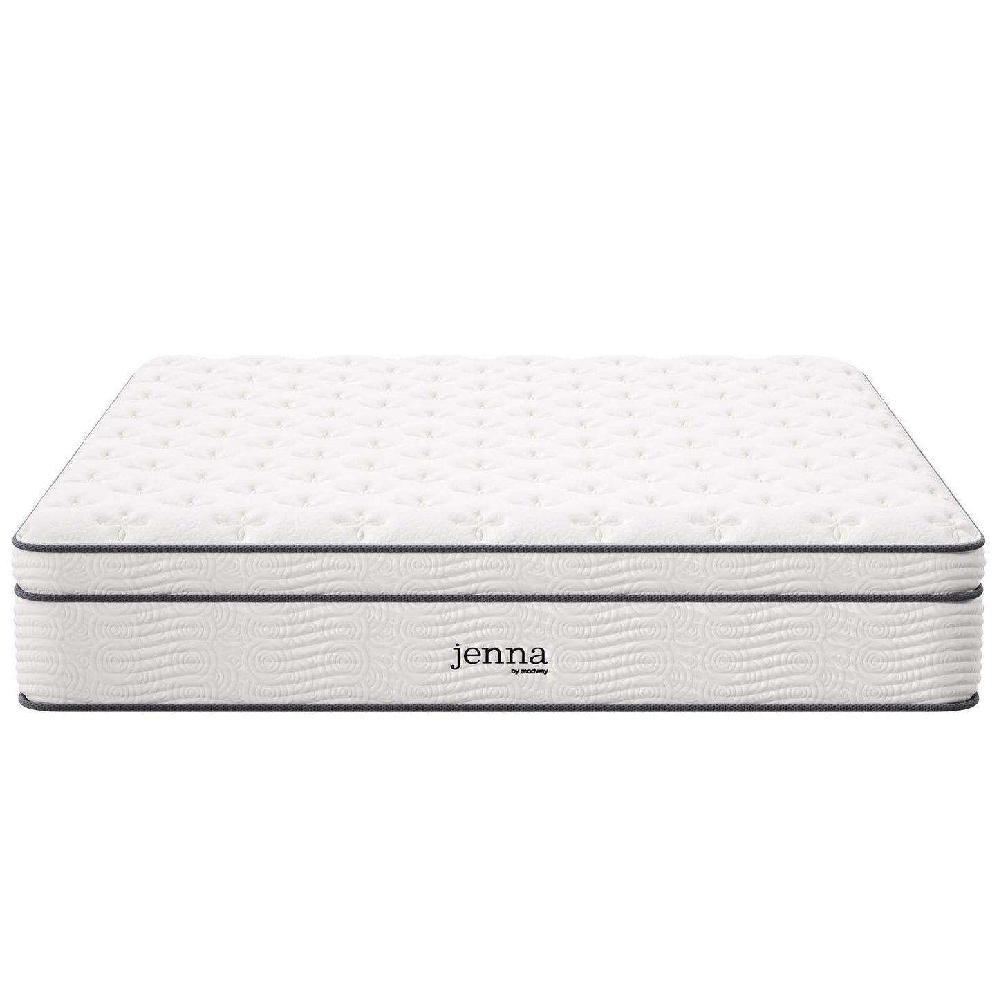 Modway Jenna 14” Innerspring and Memory Foam California King Mattress With Individually Encased Coils, White