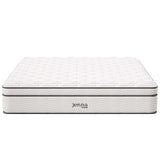 Modway Jenna 14” Innerspring and Memory Foam California King Mattress With Individually Encased Coils, White Modway