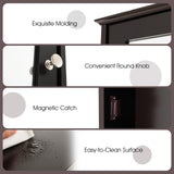 LOKO Bathroom Medicine Cabinet with Mirror, Wall Mounted Storage Cabinet with Single Mirrored Door and Adjustable Shelf for Bathroom, Living Room or Entryway, 13.5 x 6 x 21 inches (Brown) LOKO