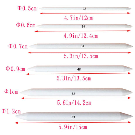 6 PCS Blending Stumps and Tortillions, Sketch Drawing Tools, Paper Art Blenders for Student Sketch Drawing yuntop