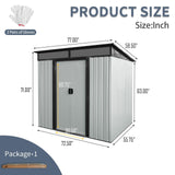 6X5 FT Outdoor Storage Shed, Waterproof Metal Garden Sheds with Lockable Door, Steel Tool Storage Buildings Shed & Outdoor Storage House for Garden, Backyard, Patio, Lawn, Trash Cans(White + Black) ANTSKU