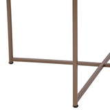 Flash Furniture Hampstead Collection Coffee Table - Modern White Finish Coffee Table - Crisscross Brushed Gold Frame Flash Furniture