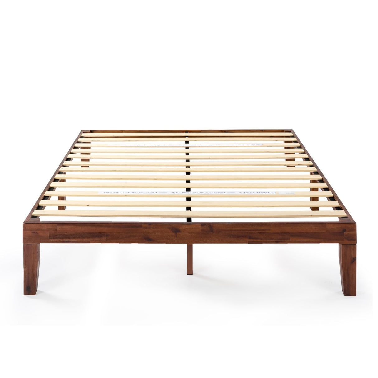 Mellow Naturalista Classic - 12 Inch Solid Wood Platform Bed with Wooden Slats, No Box Spring Needed, Easy Assembly, Queen, Espresso Mellow