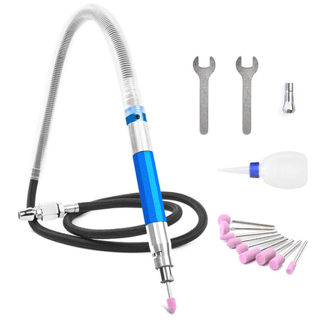 YON.SOU. 18Pcs Pencil Die Grinder Air Tool 1/8" Pneumatic Engraving Pen 70,000 RPM Air Micro Pencil Grinder Kit YON.SOU.