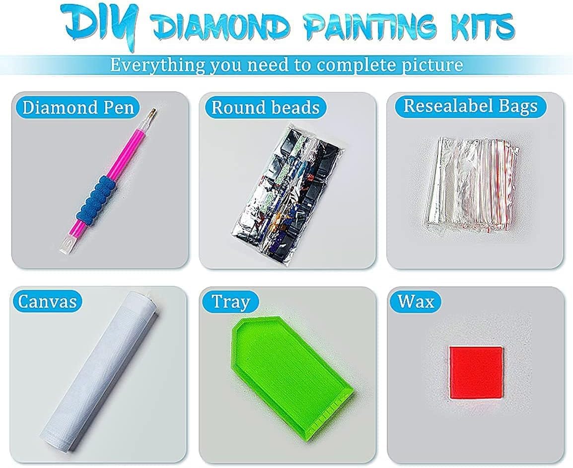 Dragon Diamond Painting Kits for Adults,5D DIY Moon Diamond Art Crystal Diamond Paintings Full Round Drill, Paintings with Diamonds Gem Art for Home Wall Decor 12x16 Inch Mrnsiet