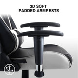 GTRACING Gaming Chair Racing Office Computer Ergonomic Video Game Chair Backrest and Seat Height Adjustable Swivel Recliner with Headrest and Lumbar Pillow Esports Chair (White) GTRACING