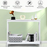 Giantex Console Table 2-Tier with Storage Shelf,X-Design Bookshelf Narrow Accent Table for Entryway Hallway Living Room Sofa Side Table (White) Giantex