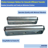 Pack of 2 10"BF Long Roller and Bracket l 1.5"Ø Galvanized Steel Conveyor Roller I Set of Roller and Bracket Versatile as Support Rollers for Woodworking, Roller Stand or Bike Rollers Conveyor Rollers Gascem