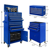 Sonlmik Tool Chest, 13-Drawer Rolling Tool Chest with Double Door Handle, 2 in 1 Detachable Tool Chest, Large Tool Storage with Wheels, Lockable Tool Chest for Garage, Barbershop Sonlmik