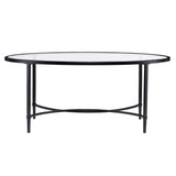 SEI Furniture Quinton Metal/Glass Oval Cocktail Table - Black, 45 in x 25 in x 19 in SEI Furniture