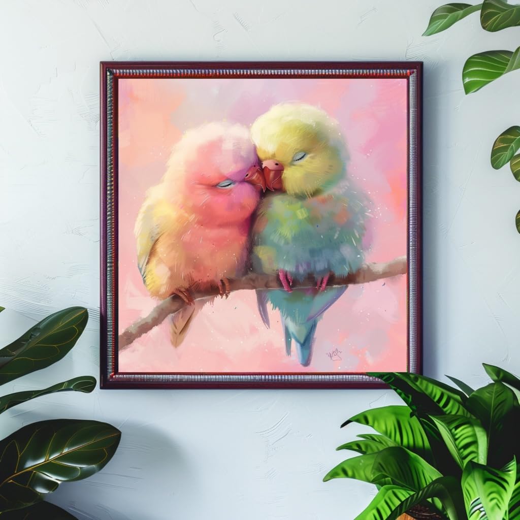 Milila 5D Diamond Painting Kits for Adults Full Drill Love Birds Diamond Art Kits Diamond Dots Beginners Craft Kits for Home Wall Decor Gifts 15.7x15.7inch(Love Birds) Milila