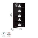 Bush Furniture Tall 5 Shelf Bookcase, Large Open Bookshelf, Sturdy Display Cabinet for Living Room or Home Office, Cabot Collection, Espresso Oak Bush Business Furniture