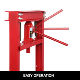TUFFIOM 12-Ton Hydraulic Shop Press with Press Plates, H-Frame Garage Floor Press, Adjustable Working Table Height, 24.8”L x 15.35”W x 51.4”H TUFFIOM