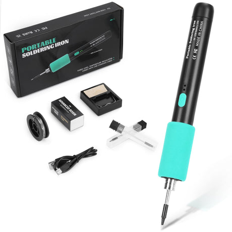 Zylany Wireless Soldering Iron Kit Heats up in 8 Seconds, Includes 3 Different Iron Tips for Different tasks, Type C Port Charging while in Use, Suitable for DIY & Repairs Zylany