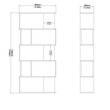 Tvilum Maze Modern Bookcase, Display Shelf and Decorative Room Divider with 7 Fixed Storage Shelves in Oak and White Tvilum