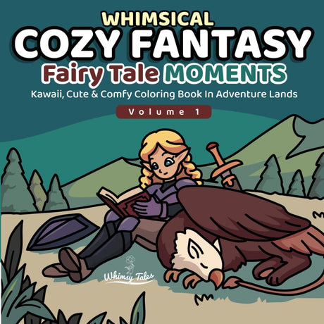 Whimsical Cozy Fantasy - Fairy Tale Moments (Volume 1): Kawaii, Cute & Comfy Coloring Book In Adventure Lands WoodArtSupply