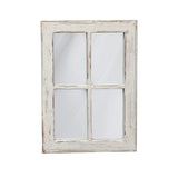 Sintosin Rustic Small Window Pane Mirror Wall Decor 11 x 16 inches, Hanging Distressed White Farmhouse Rectangle Wood Frame Mirror, Handmade Decorative Window Mirrors for Living Room Christmas Sintosin