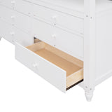 Harper & Bright Designs Full Size Loft Bed with Desk and Dresser, Wooden Loft Bed Full with Storage Drawers and Shelves for Kids Teens Adults, No Box Spring Needed,White Harper & Bright Designs