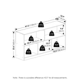 Furinno DALY Book Shelf, 5-Cube Bookshelf, Horizontal Cube Storage Organizer Bookcasde, 10.9 x 47.2 x 23.6, for Living Room, Bedroom, Home Office, White Furinno