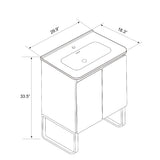BLUHOUZZ Dalia 30 Inch Bathroom Vanity with Sink,Large Storage Freestanding Bathroom Vanity with Overflow for Modern Bathroom, One-Piece Sink Basin Minimalist Bathroom Sink Cabinet BLUHOUZZ