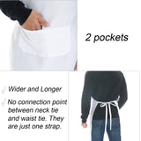 multifuns 12 pcs White Aprons Bulk Waterdrop Resistant for Women Men Kitchen Cooking Grilling Aprons with 2 Pockets (24x28 inch, White multifuns