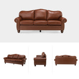 The support you need Classic 3-Seater Sofa with Premium Leather Upholstery, Stylish & Comfortable Sofa for Living Room or Office, Easy to Maintain & Long-Lasting Brown The support you need