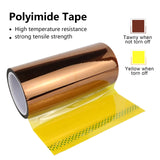 BOMEI PACK Polyimide Tape, 1 Pack High-Temperature Resistant Tape 8inch x 33m(108ft), No Residue Heat-Resistant Tape for Electric Task, 3D Printing, Soldering, Sublimation, Masking BOMEI PACK