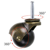 Skelang 1.5 Inch Ball Caster Stem Caster Wheel with Sockets, Vintage Antique Swivel Caster for Furniture, Sofa, Wood Chair, Cabinet, Pack of 4 Skelang
