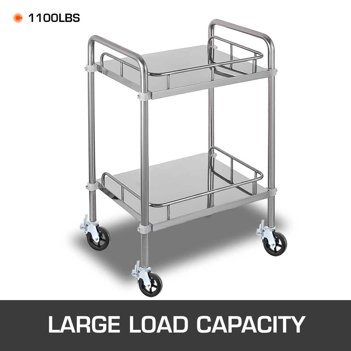 VEVOR 4 Pack Scaffolding Wheels, 8 x 2 Inch Scaffold Caster Wheels with Dual Locking Rubber Swivel Casters, 360 Degrees Heavy Duty Rubber Swivel Stem Casters with Brake, 4400LBS Capacity VEVOR