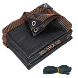 90% Shade Cloth for Garden, 10ft x 10ft Outdoor Shade Fabric Mesh Tarp with Grommets, UV Resistant Sun Shade Netting for Plants, Pergola Cover, Patio, Privacy Fence, Backyard, Greenhouse Flscnoe