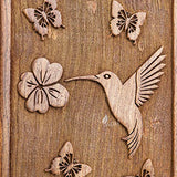 INTAJ Wooden Cremation Urn for Human Ashes, Adult INTAJ Rosewood Urn for Ashes, Humming Bird Funeral Cremation Urn Hand-Crafted - Burial Urn Box INTAJ