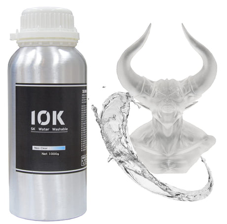 SK 10K Water Washable 3D Printer Rapid Resin LCD UV-Curing Resin 405nm Standard Photopolymer Resin for LCD 3D Printing (Neo Clear, 1000g) SK本舗