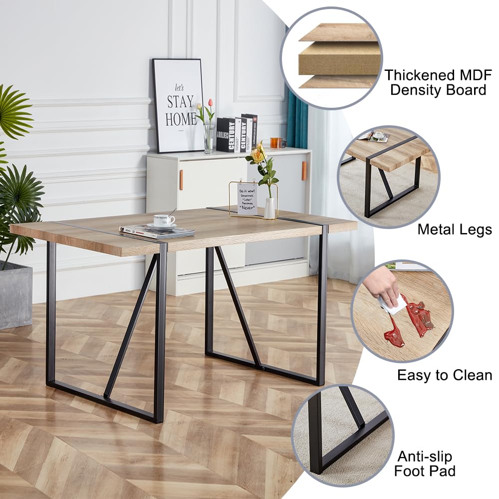 MUUOKY Dining Table Set for 4, Modern 55'' Wood Dining Table Set,Kitchen Table and Chairs Set of 4,Ideal for Kitchen Dining Room MUUOKY