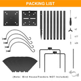 92 Inch Smart Bird Feeder Pole with Auger Anchor for Outdoor,Heavy Duty Adjustable Bird House Stand Pole,BirdHouse Post Mount Kit, Metal Squirrel Proof Baffle, 4 Shepherd Hooks (No Bird House/Feeders) SLIIMU
