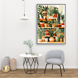 LWZAYS Green Plant Paint by Number Kit for Adults Canvas, Green Plant Adult Paint by Number Kits, Potted Simple Paint by Numbers Art Craft Kits for Gift Decor - 12x16Inch LWZAYS