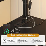 Twin Size Loft Bed with U-Shaped Desk & RGB LED Lights, Twin Loft Metal Bed Frame with Charging Station Bunk loft bed with 3 Drawers, Safety Guard & Ladder, 3 Pegboards, No Box Spring Needed, BlacK CSZZD