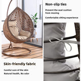 Srutirbo Swing Egg Cushion Replacement, Outdoor Hanging Basket Seat Cushion Pillow, Foldable Hanging Egg Chair Back Cushions with Headrest Pillow (Dark Grey) Srutirbo