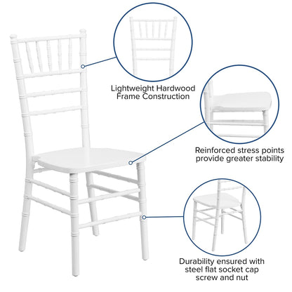 Flash Furniture HERCULES Series White Wood Chiavari Chair - WoodArtSupply