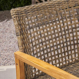 Christopher Knight Home Marcia Outdoor Wood Sofa, Wicker, 75.50 x 31.00 x 31.50, Gray, Natural Stained Finish Christopher Knight Home