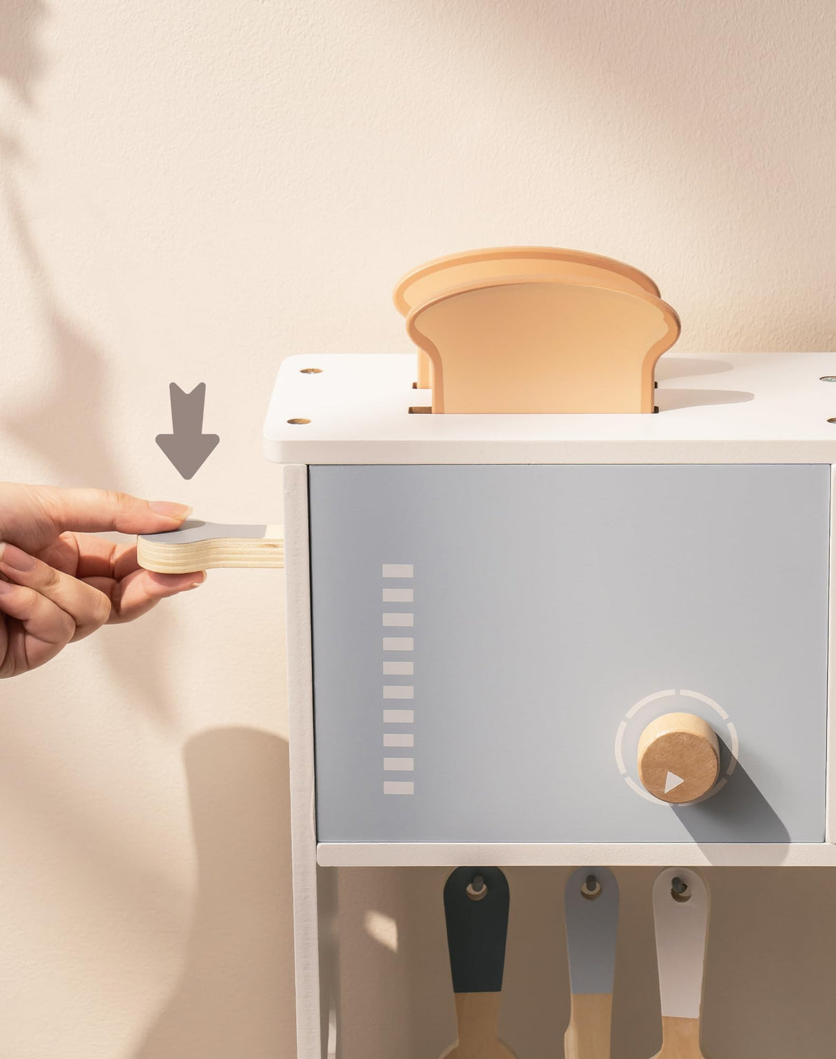 ROBOTIME Play Kitchen for Kids, Wooden Kids Play Kitchen Playset with Cutting Toy Food Set, Toaster and Toddler Gardening Sets- Toddlers Play Kitchen Gifts for Boys and Girls Ages 3+ ROBOTIME