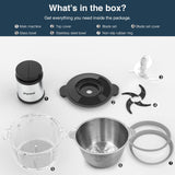 JOYAMI Electric Food Processor with 2 Bowls, Food Chopper Vegetable Meat Grinder, Stainless Steel Blades, 2 Speed JOYAMI