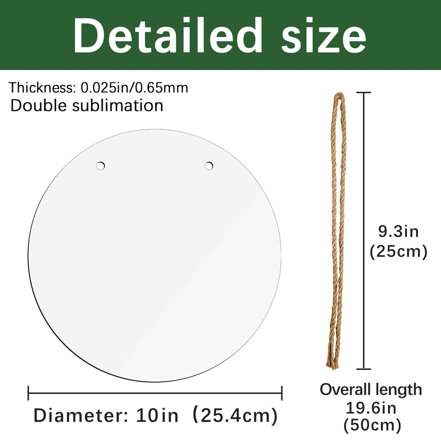 6 pcs metal sublimation door hanger blanks,10 inch circle Unfinished Blank Sign Door Hanger,sublimation ornament blanks decorative door hanger,blank door hangers,sublimation metal sign blanks