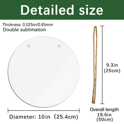 6 pcs metal sublimation door hanger blanks,10 inch circle Unfinished Blank Sign Door Hanger,sublimation ornament blanks decorative door hanger,blank door hangers,sublimation metal sign blanks