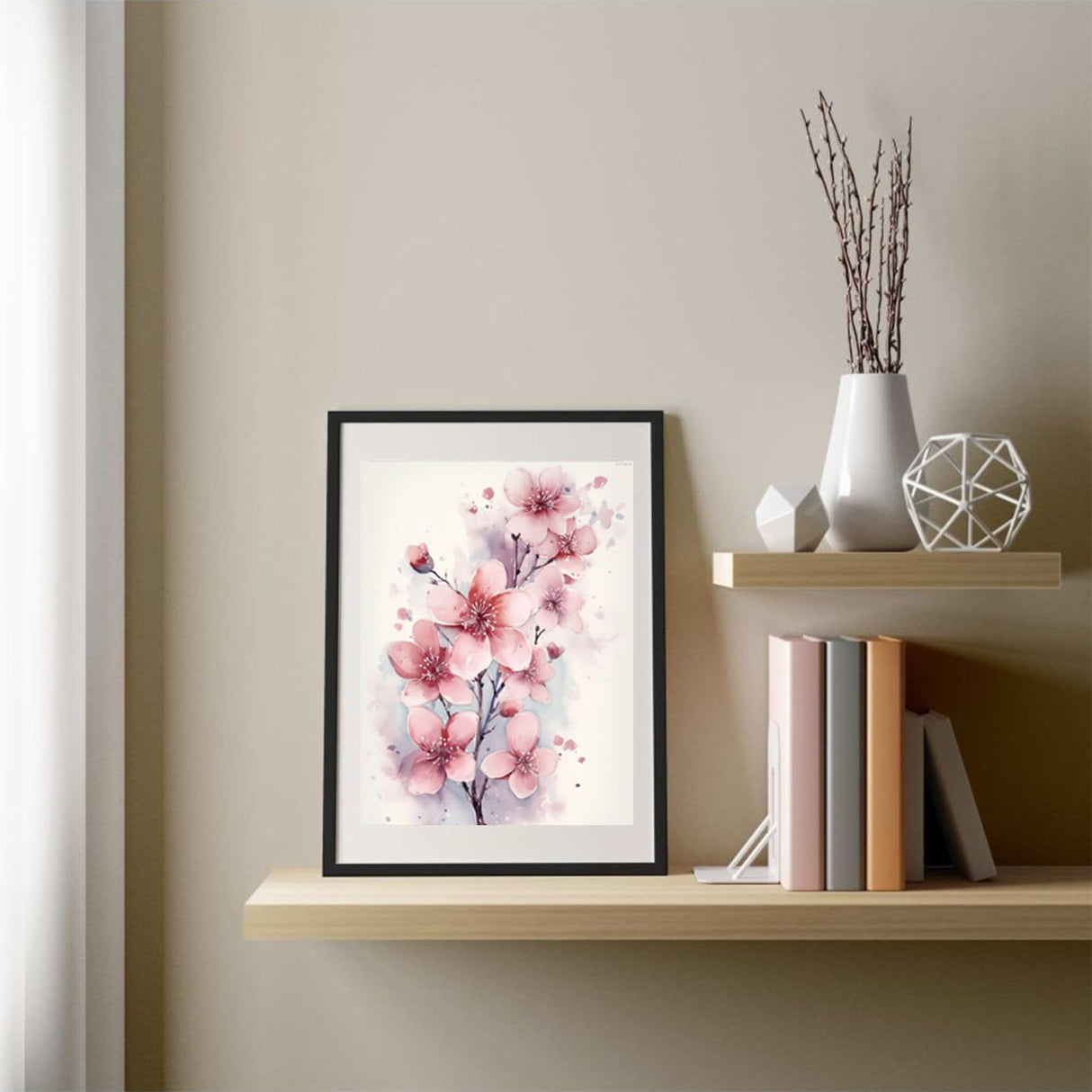 QAZWSX Spring Cherry Blossom Trees with Pink Flowers Diamond Painting Kits for Adults, Spring Cherry Blossom Diamond Painting, Full Drill Crystal Rhinestone Craft Kits Home Wall Decor 12x16 inch QAZWSX