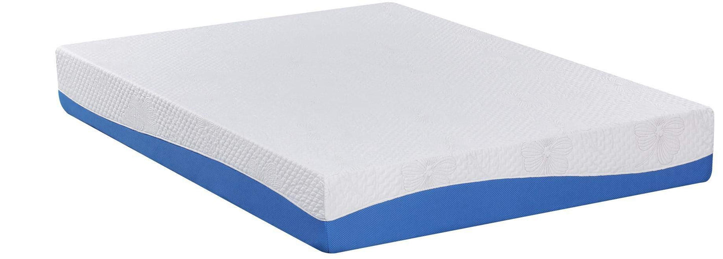 Olee Sleep Cal King Mattress, 10 Inch Gel Memory Foam Mattress, Gel Infused for Comfort and Pressure Relief, CertiPUR-US Certified, Bed-in-a-Box, Medium Firm, Blue, Cal King Size