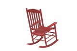 D&F Design Outdoor Rocking Rocker, Wood Rocking Chair with High Back and Curved Seat, UV Treated (Red), Outdoor and Indoor use D&F Design